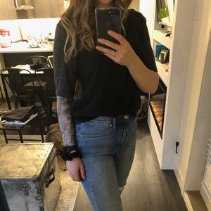 Black and Grey Silk Tee